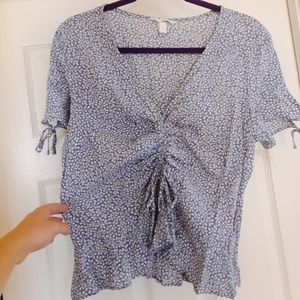 H&M size 12 light blue floral blouse